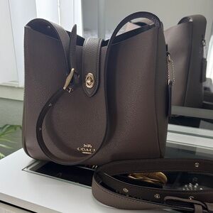 Coach Hadley Dark Brown Leather Shoulder Bag